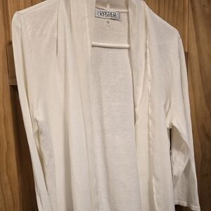 Kasper Ivory Open-Front Cardigan